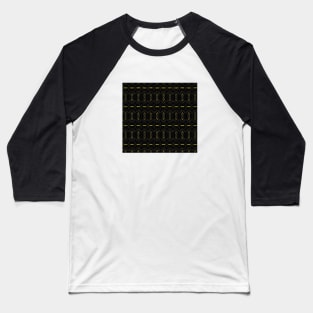 Black & Gold Stitch Pattern Baseball T-Shirt